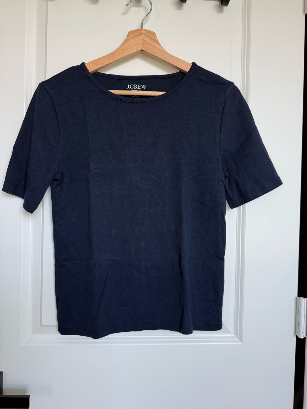 J. Crew Navy Short Sleeve Crewneck Top Summer Casual Preppy Classy Office Rich